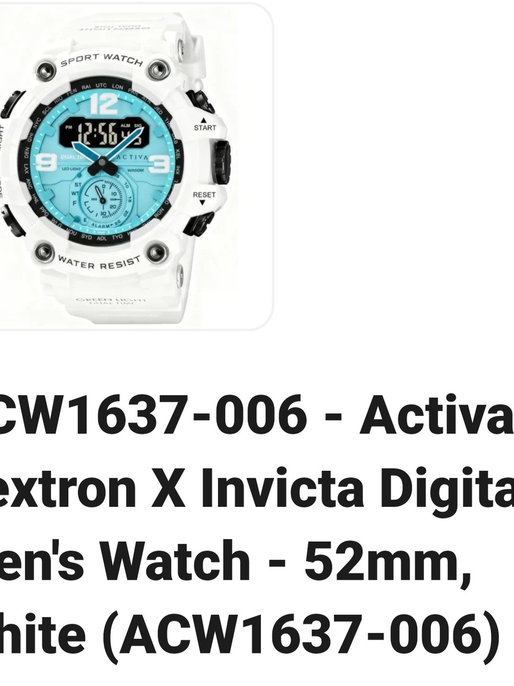 Ativa White Sport Watch with Turquoise Dial
